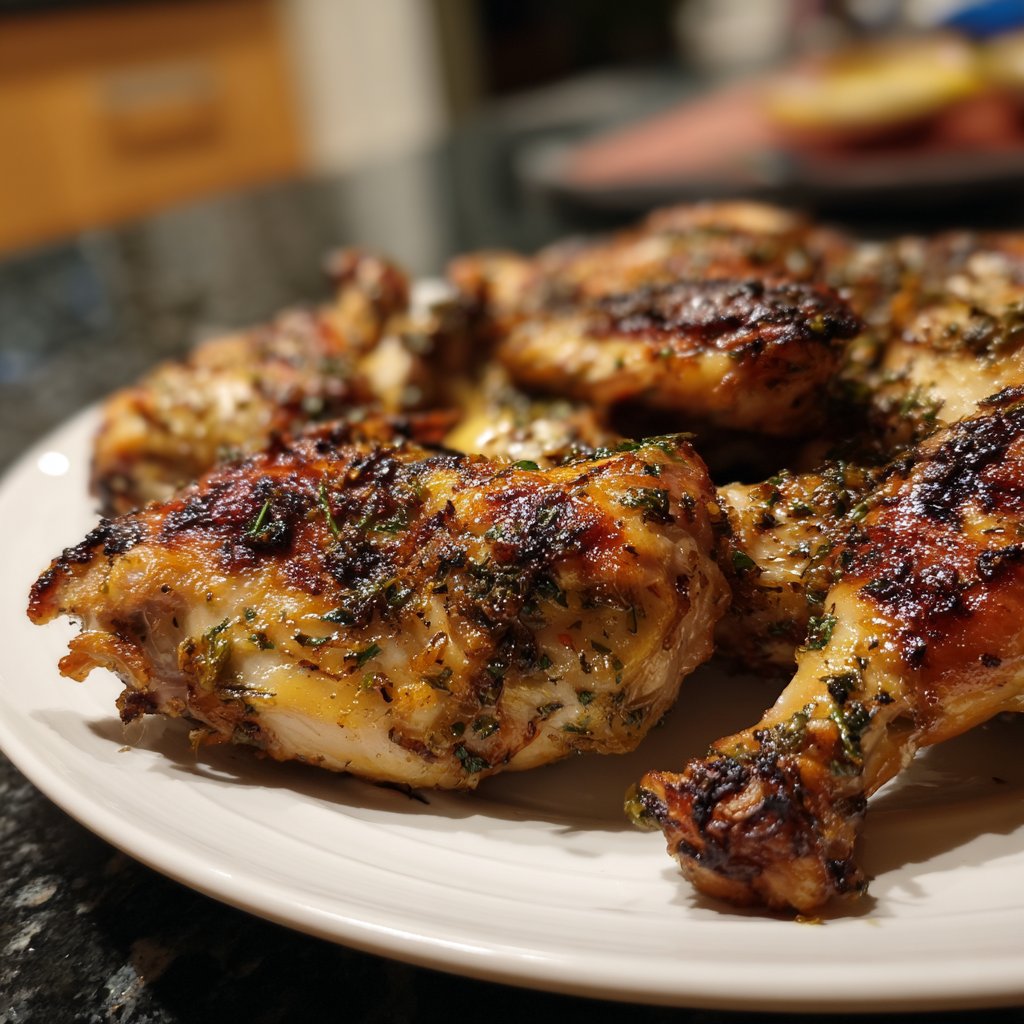 Gegrilltes Hähnchen Mit Zitronen Marinade