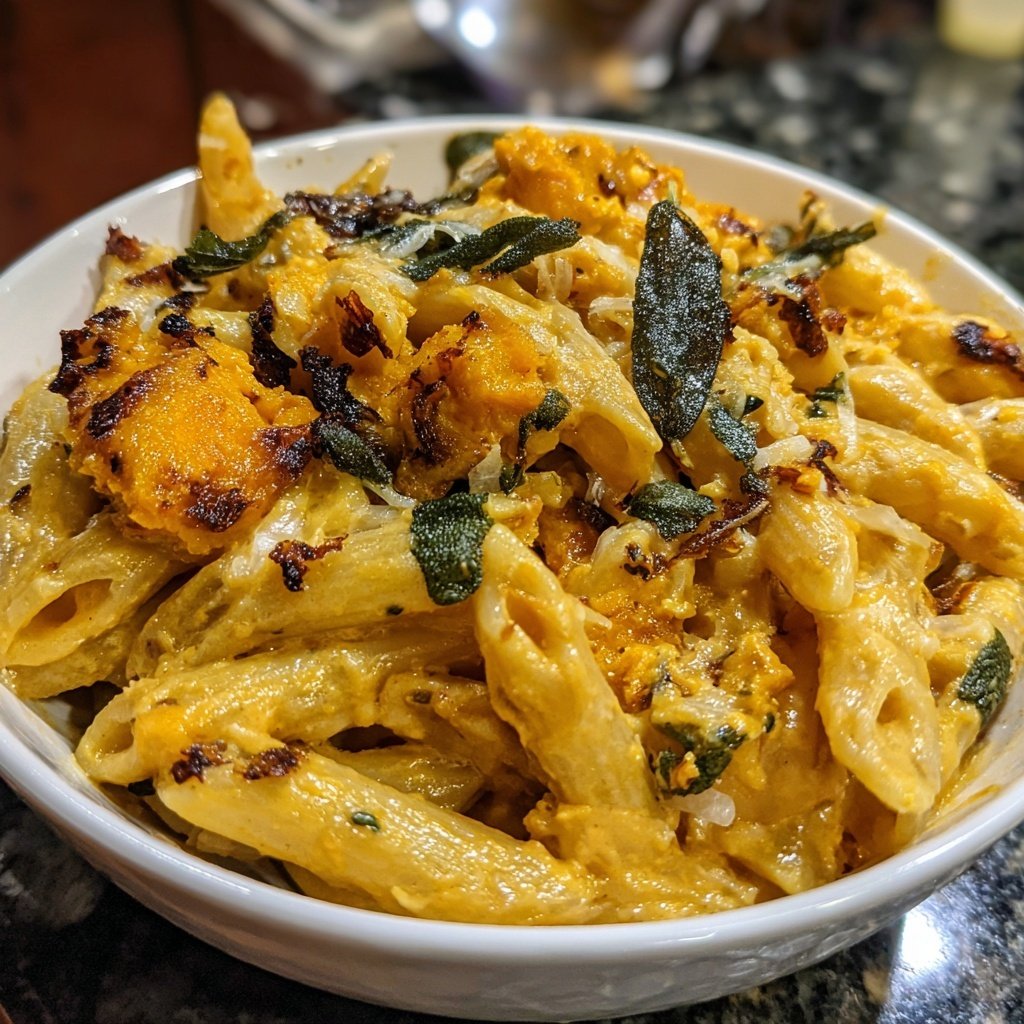 Penne mit Kürbis und Salbei