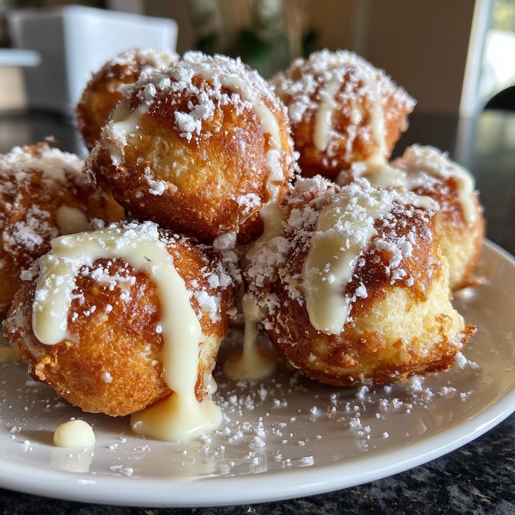 Quarkbällchen mit Joghurtteig