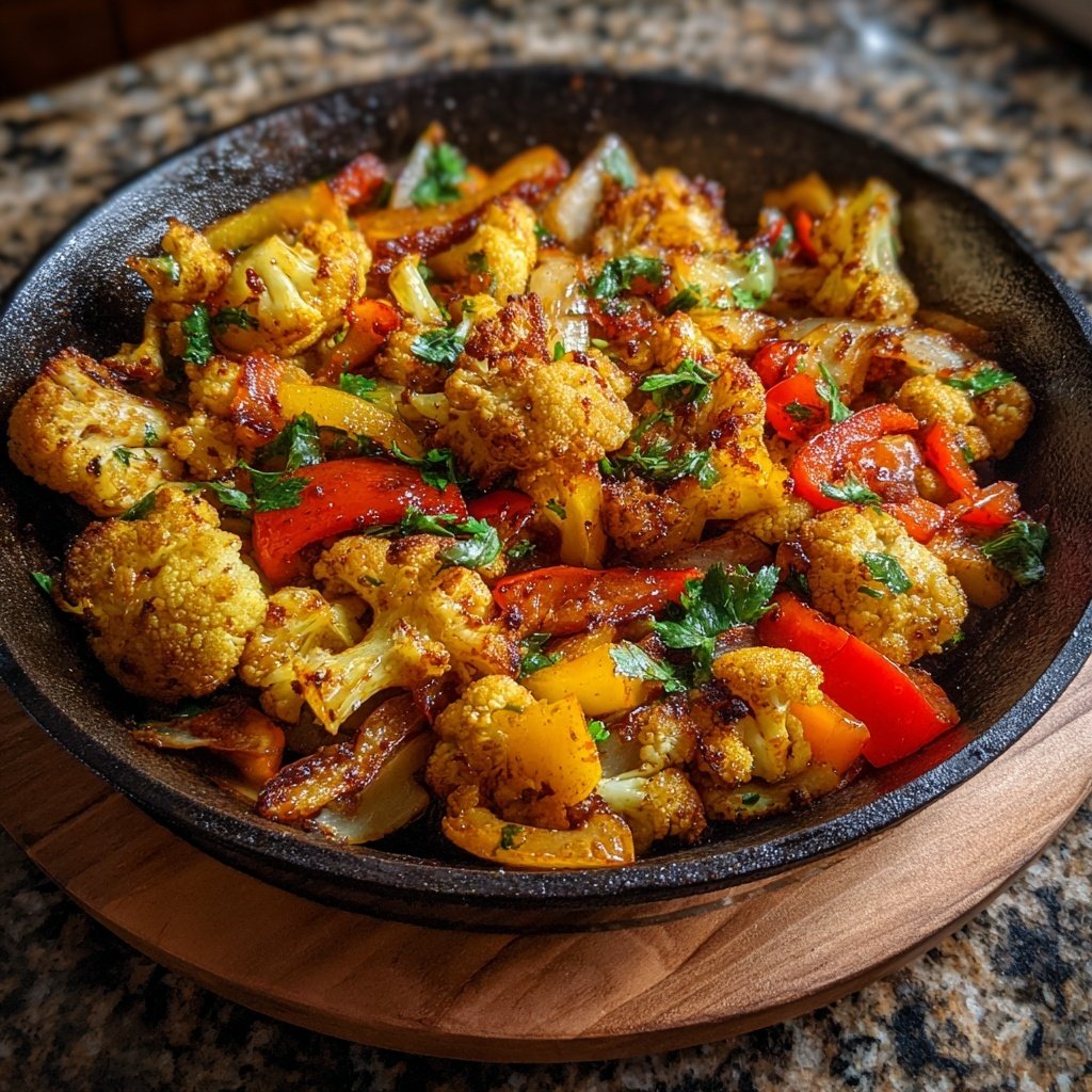 Blumenkohl Pfanne Mit Curry Gewürz