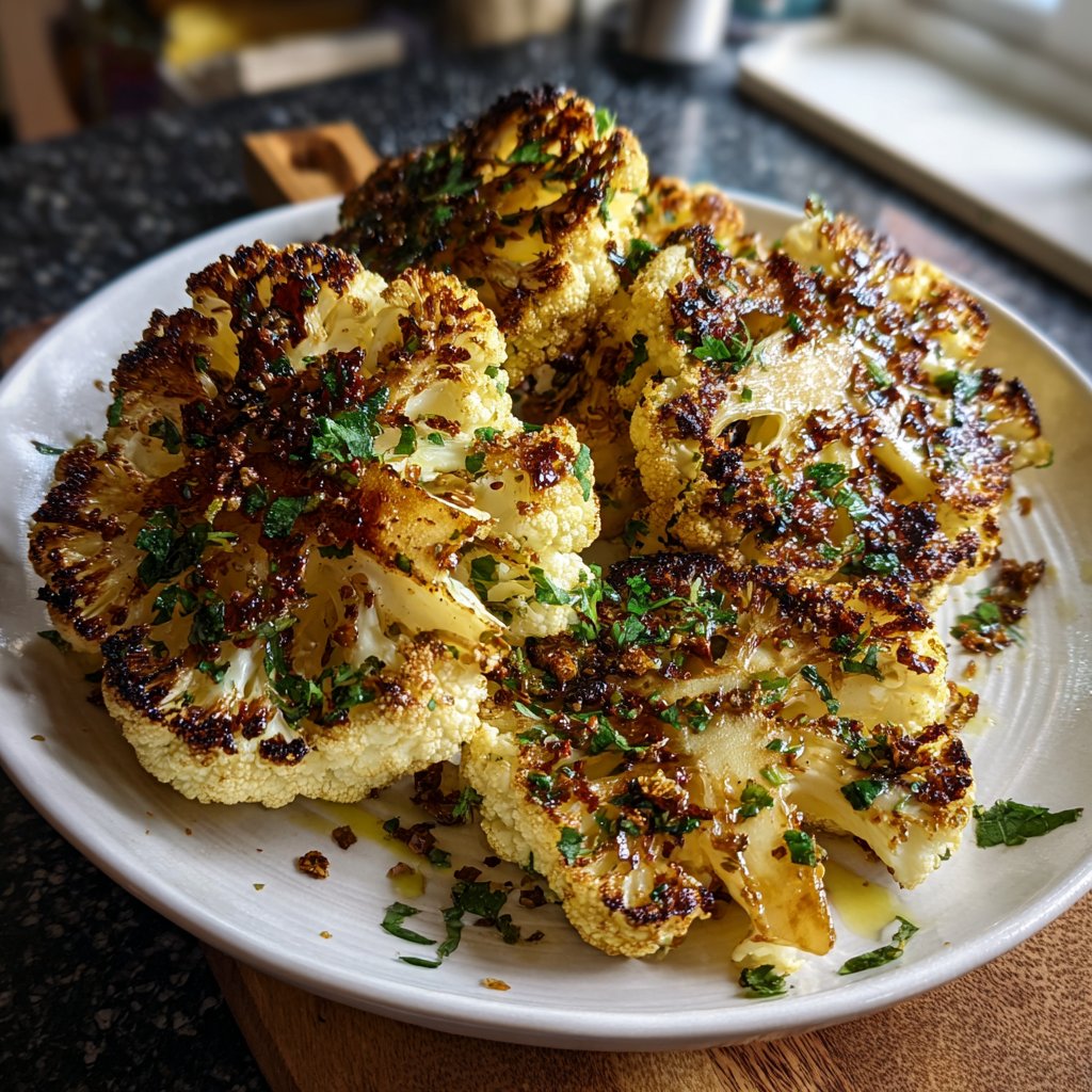 Blumenkohl mit Olivenöl und Kräutern
