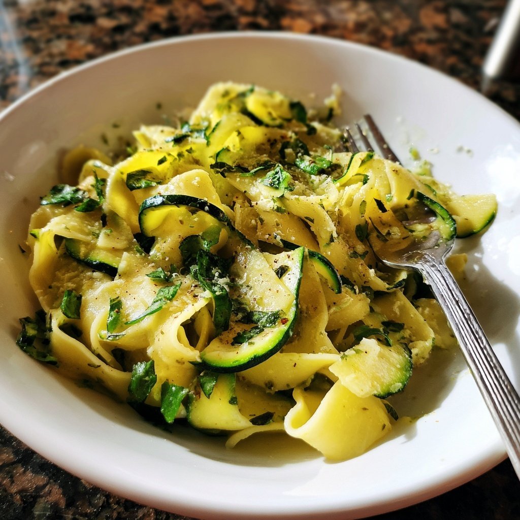 Tagliatelle mit Zucchini und Minze