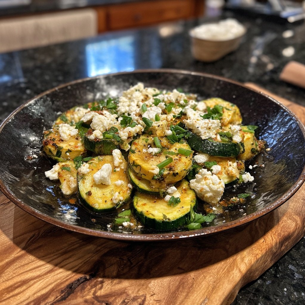 Kalorienarme Zucchini Pfanne Mit Feta